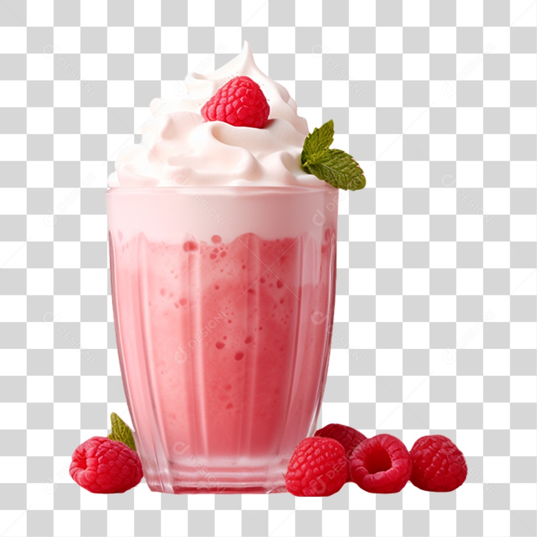 Milk Shake de Morango PNG Transparente