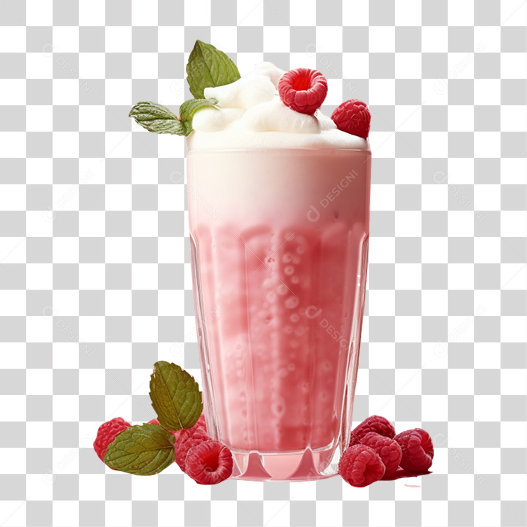 Milk Shake de Morango PNG Transparente