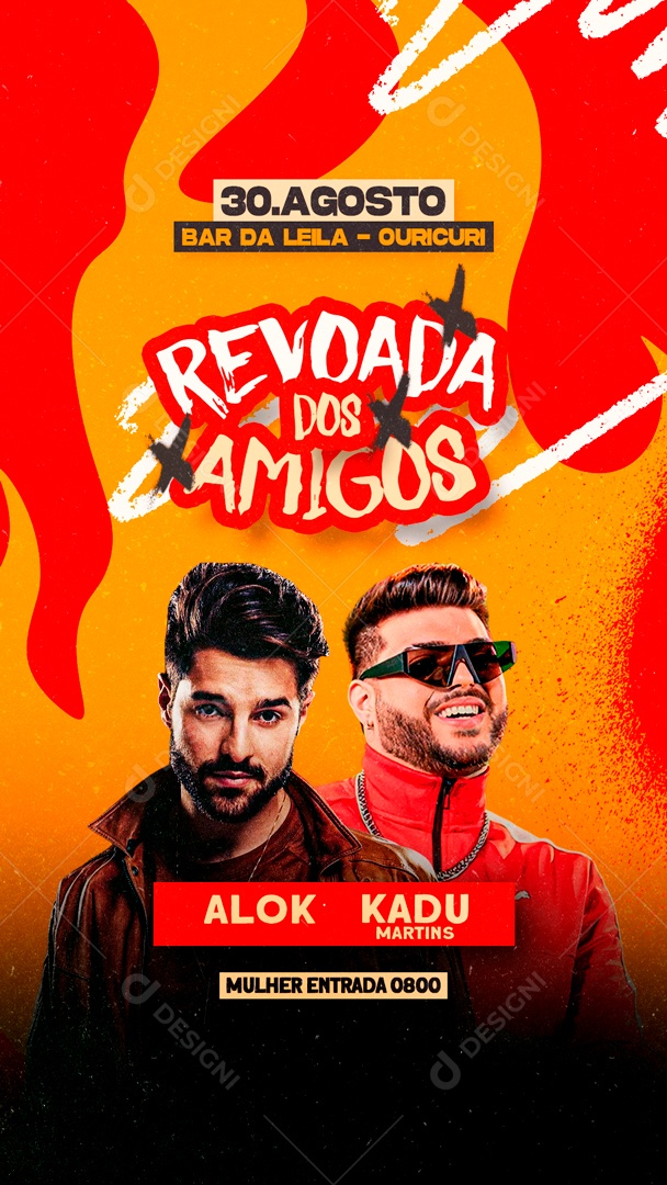 Social Media Flyer Story Revoada Dos Amigos PSD Editável