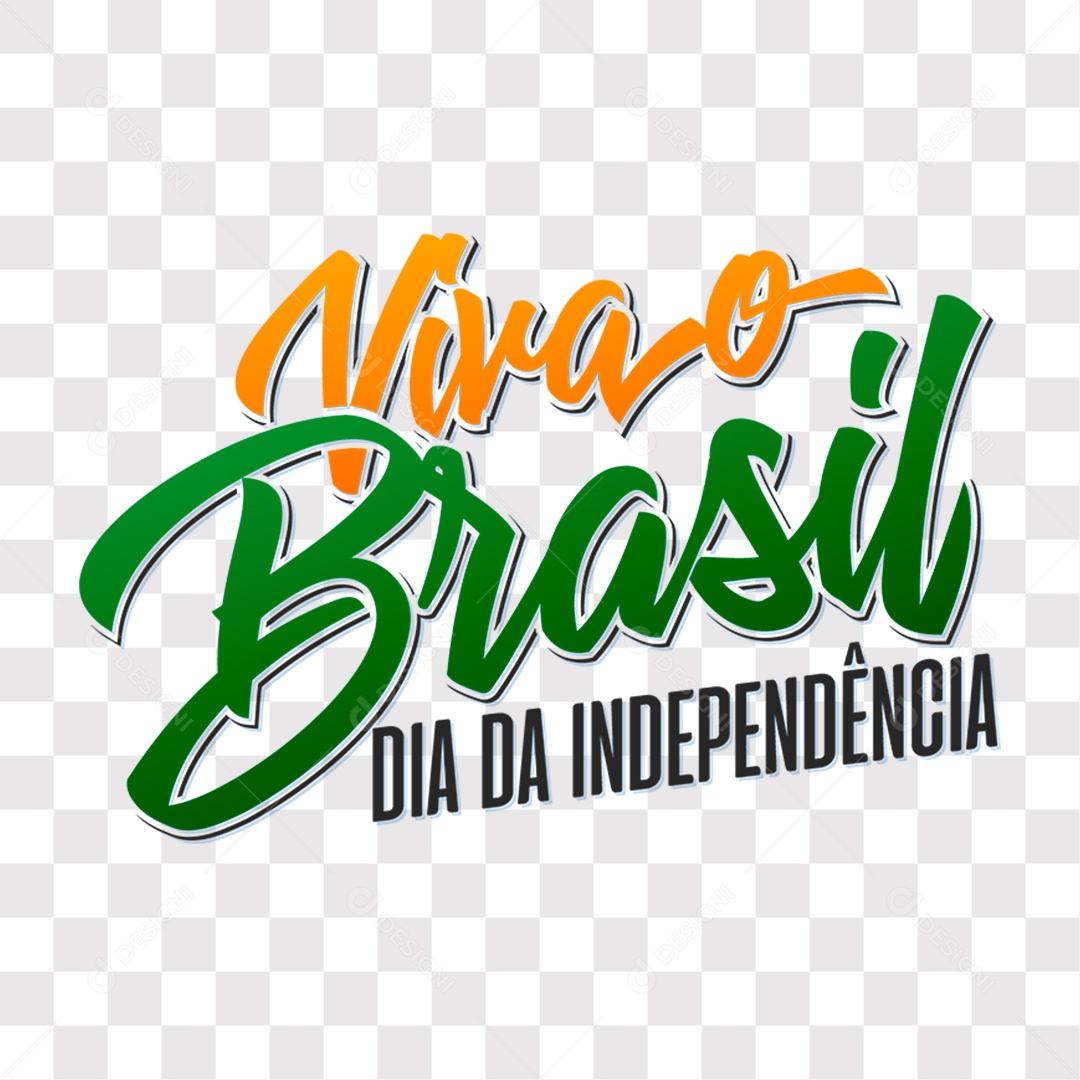 Lettering Viva o Brasil Dia Da Independência EPS + PNG