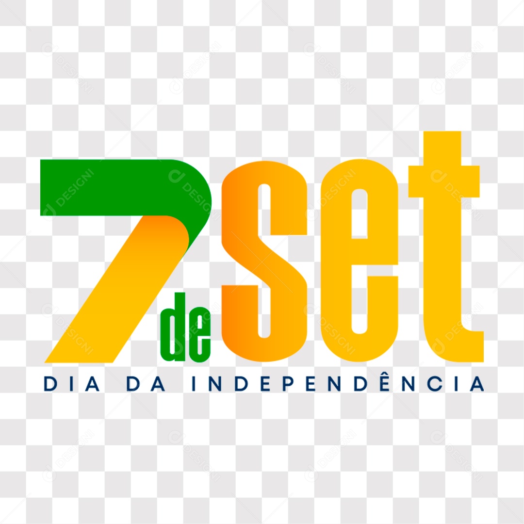 Lettering 7 Setembro Dia Da Independência EPS + PNG