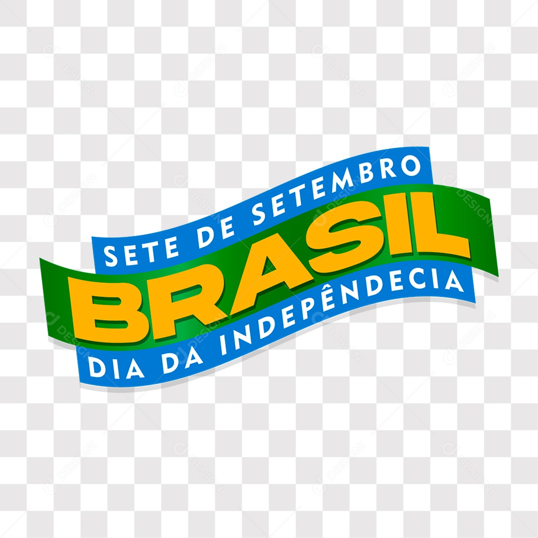 Lettering Sete De Setembro Dia Da Independência EPS + PNG