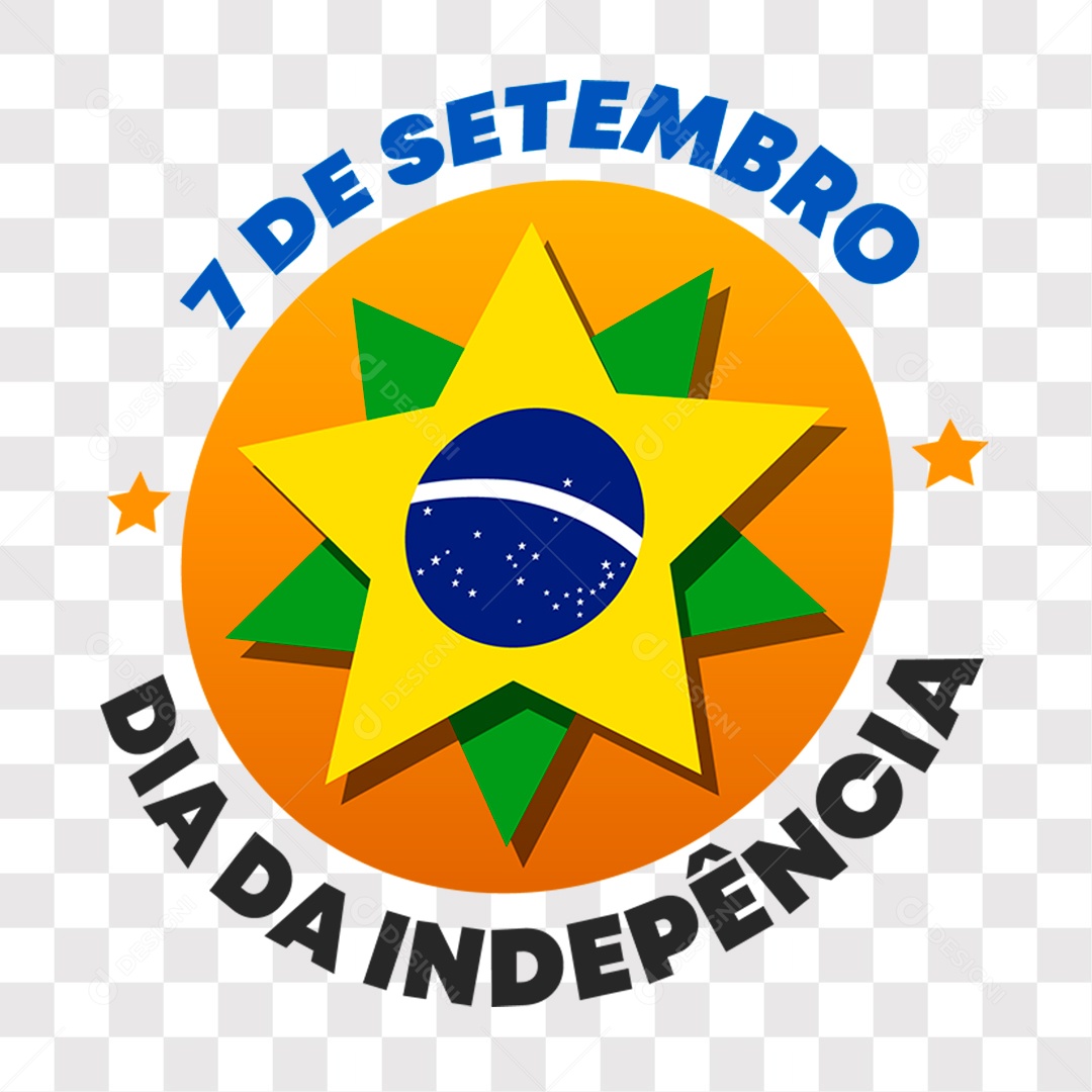 Lettering 7 de Setembro Dia Da Independência EPS + PNG