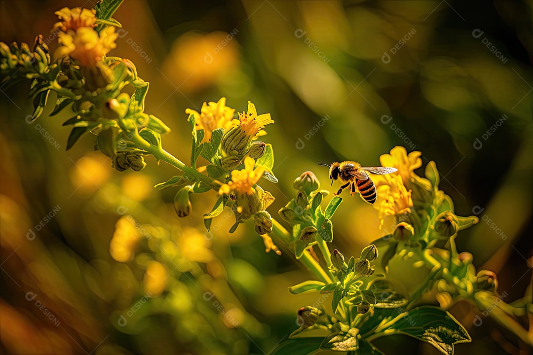 Wildflower colorido que floresce no campo ensolarado.