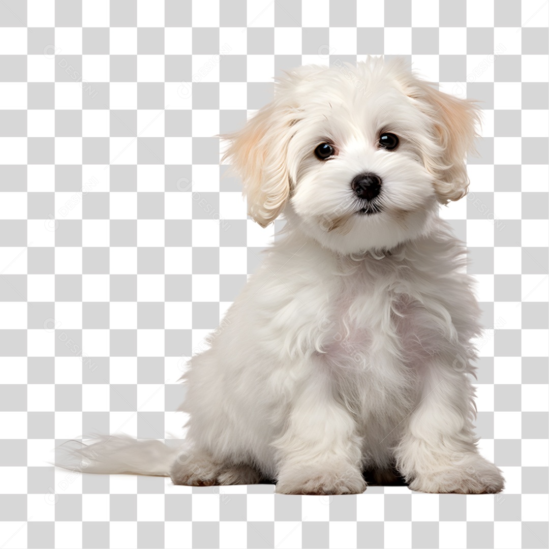 Filhote de Cachorro Branco Fofo PNG Transparente