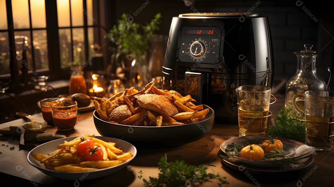 Batatas fritas feitas na airfryer