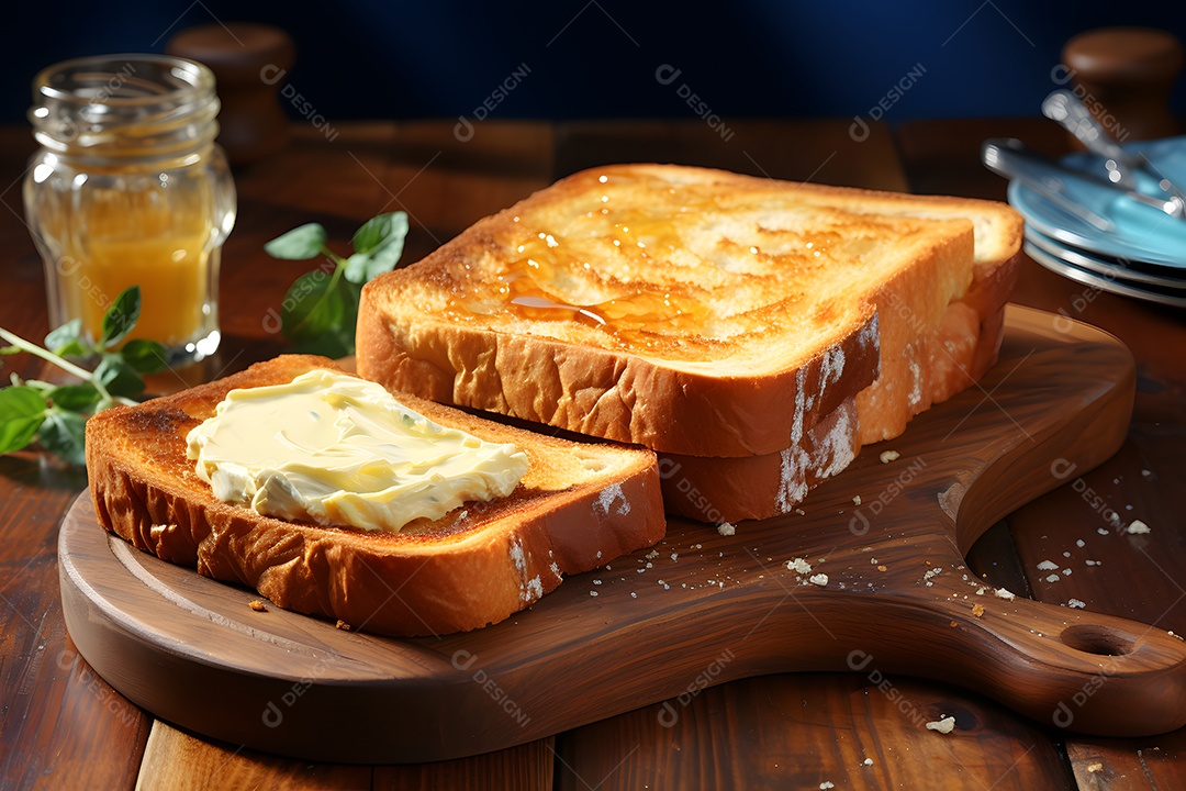 Deliciosas torradas com manteiga