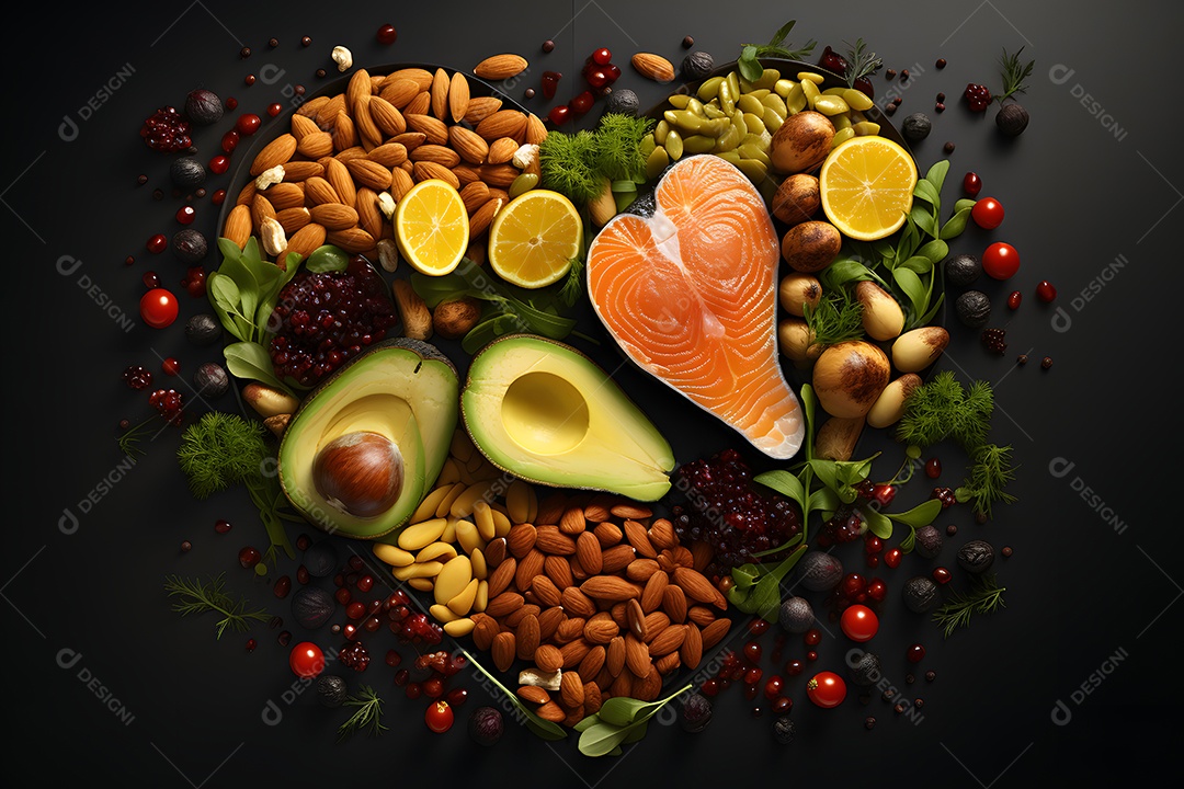 Alimentos deliciosos e saudáveis sobre a mesa