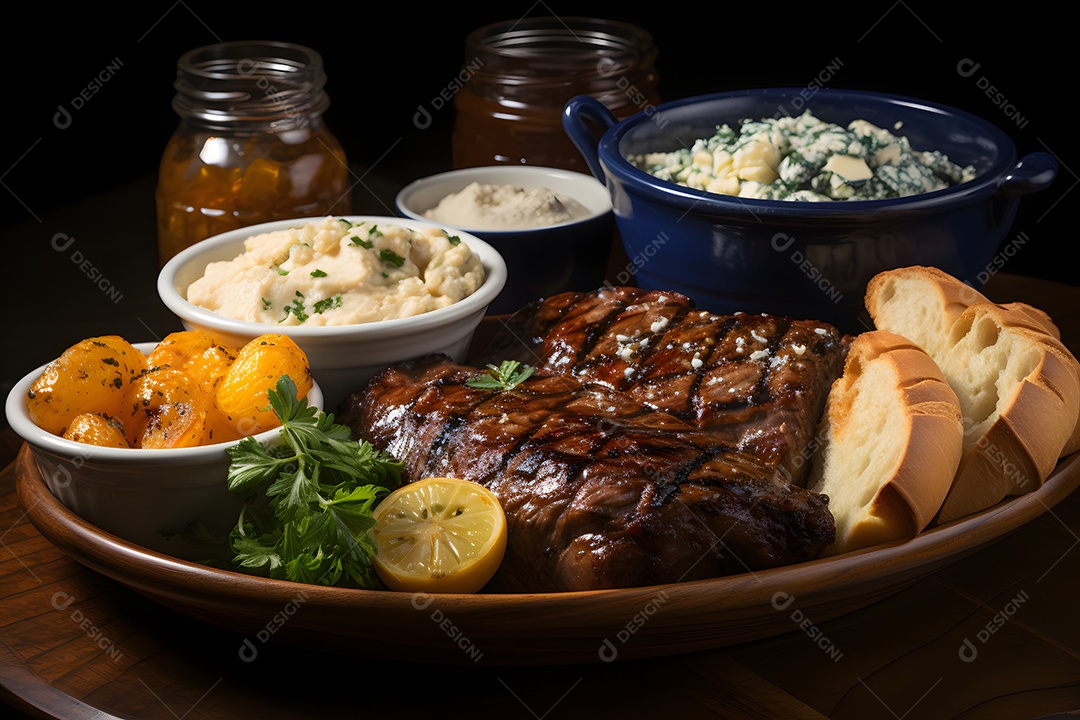 Deliciosa refeição sobre a mesa