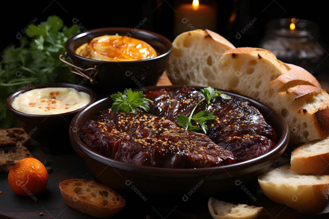 Deliciosa refeição sobre a mesa