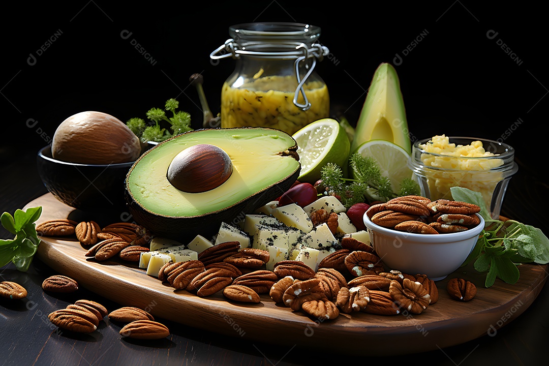 Alimentos deliciosos e saudáveis sobre a mesa