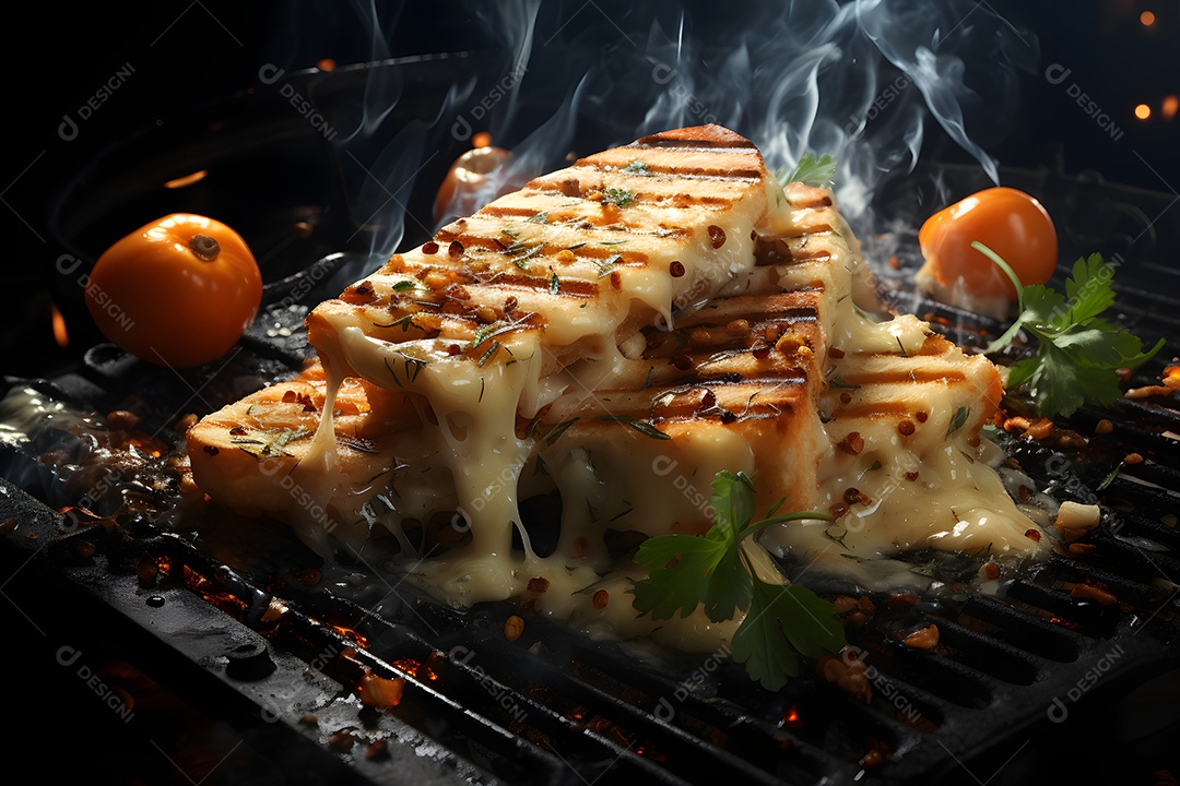 Queijos grelhados na churrasqueira