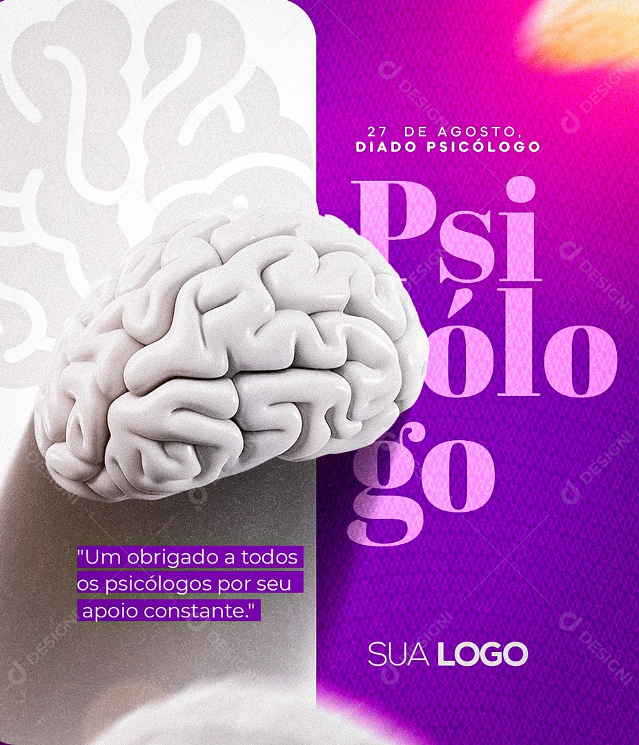 Obrigado a Todos os Psicólogos 27 De Agosto Social Media PSD Editável