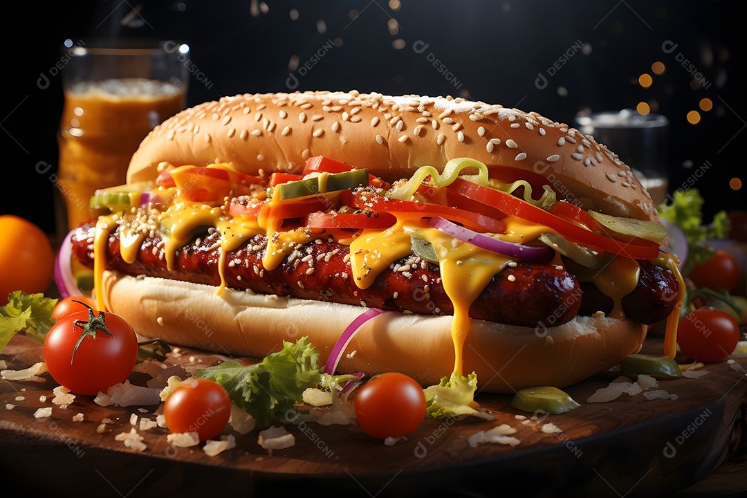 Deliciosos lanches sobre a mesa