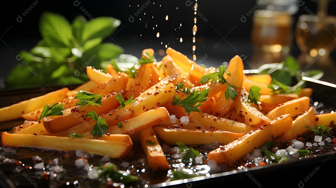 Deliciosas batatas fritas crocantes