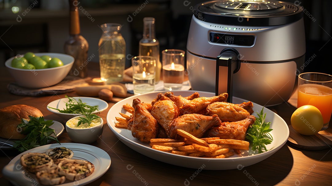 Delicioso frango frito sobre a mesa