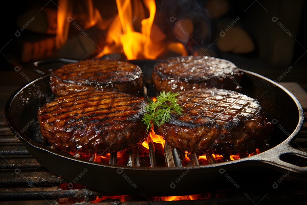 Deliciosos hamburgueres grelhados