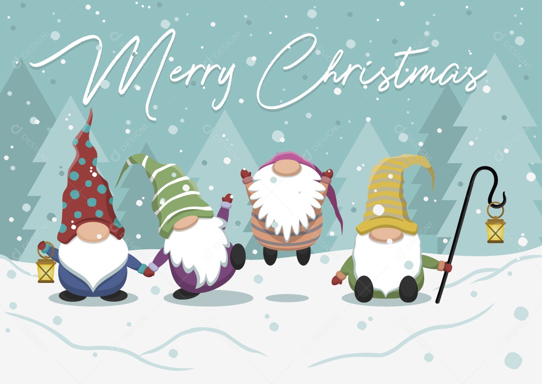 Gnomo de Natal Ilustração Vetor EPS