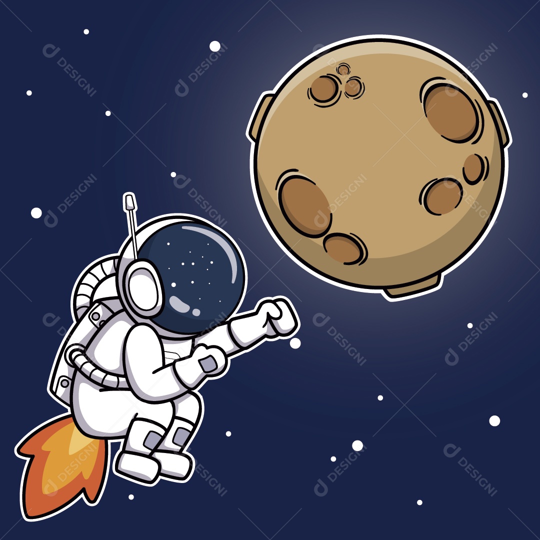 Astronauta Personagem Ilustração Vetor EPS