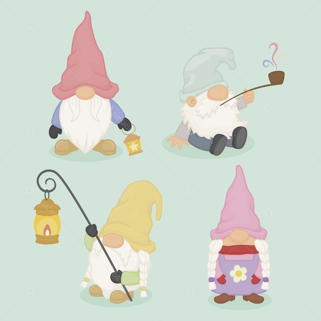 Gnomo Personagem Ilustração Vetor EPS