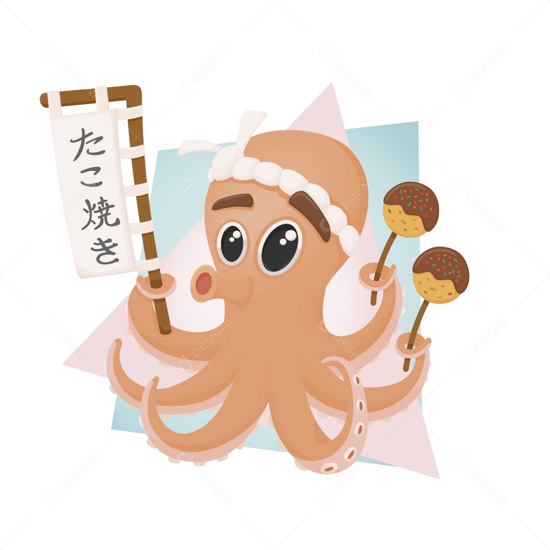 Polvo Personagem Ilustração Vetor EPS