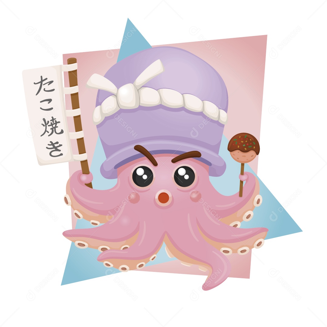 Polvo Personagem Ilustração Vetor EPS