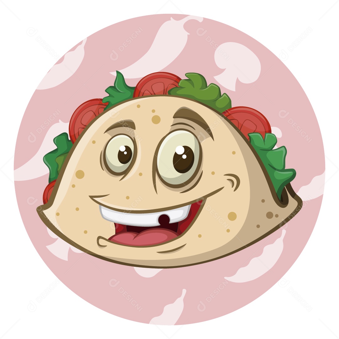 Taco Personagem Ilustração Vetor EPS