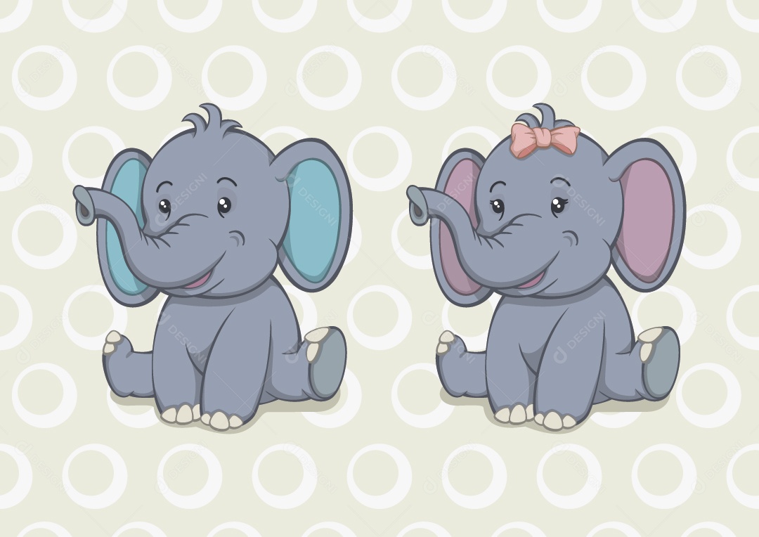Elefante Personagem Ilustração Vetor EPS