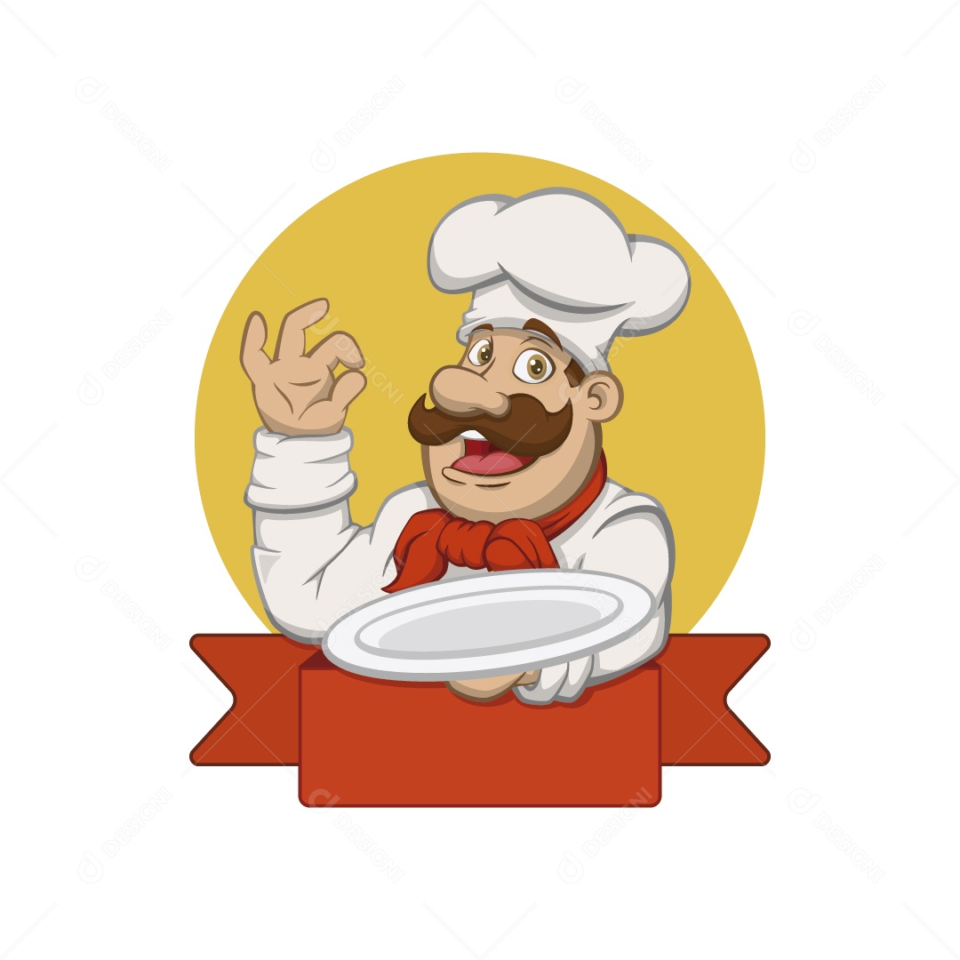 Cozinheiro Personagem Ilustração Vetor EPS