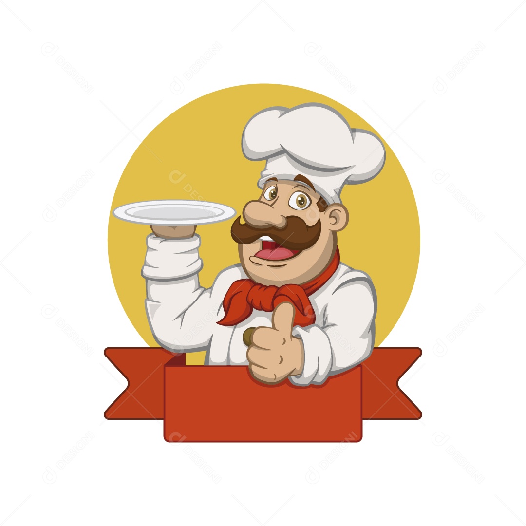 Cozinheiro Personagem Ilustração Vetor EPS