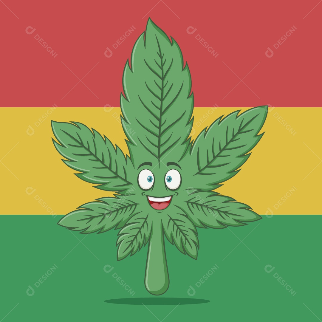 Cannabis Personagem Ilustração Vetor EPS