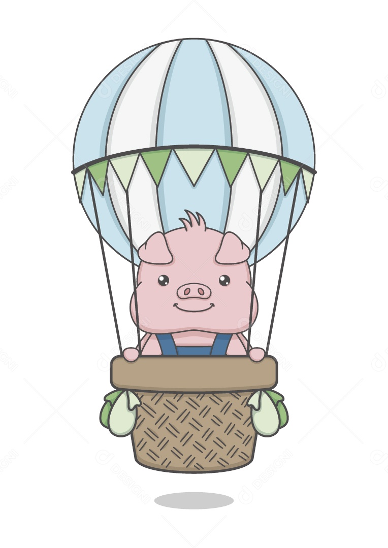 Porco Fazendeiro Ilustração Vetor EPS