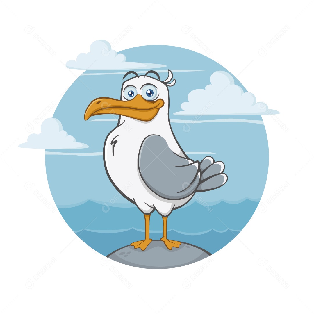 Gaivota Personagem Ilustração Vetor EPS