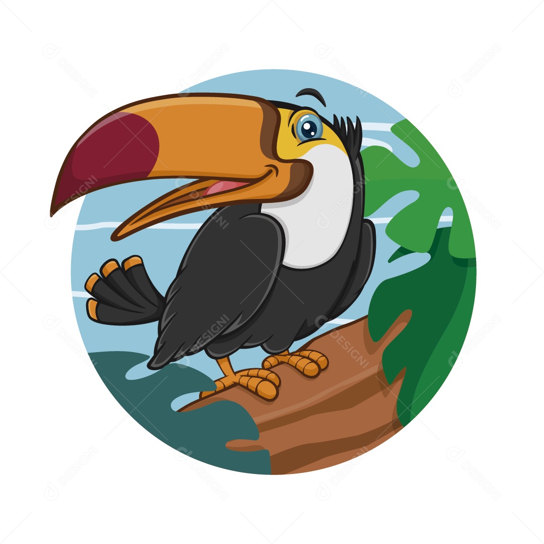 Tucano Personagem Ilustração Vetor EPS