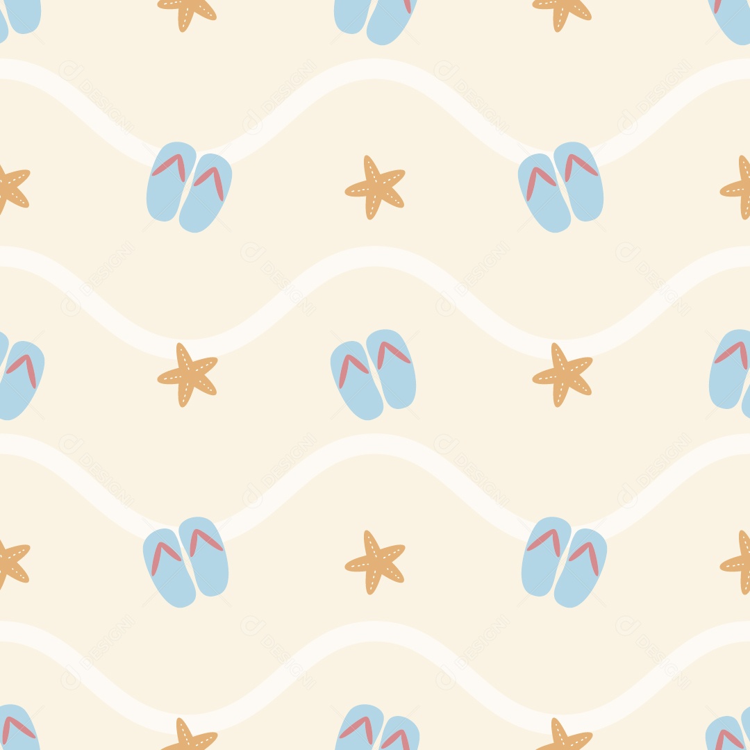 Padrão de Itens de Praia Ilustração Vetor EPS