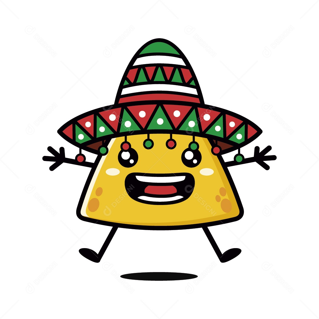 Personagem de Taco Ilustração Vetor EPS