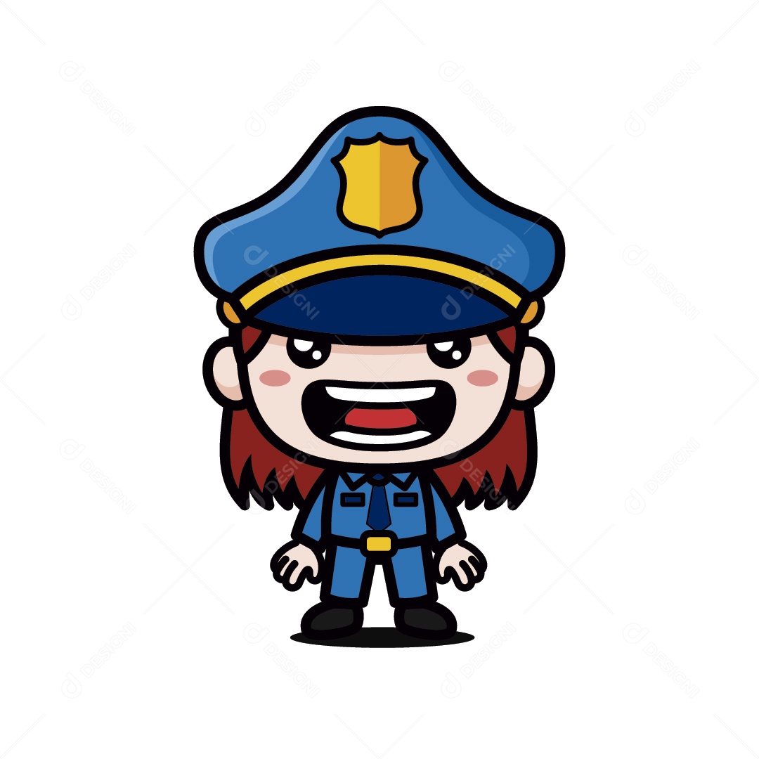Personagem de Policial Ilustração Vetor EPS