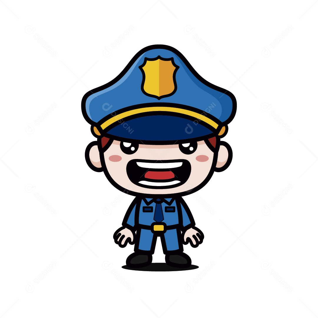 Personagem de Policial Ilustração Vetor EPS