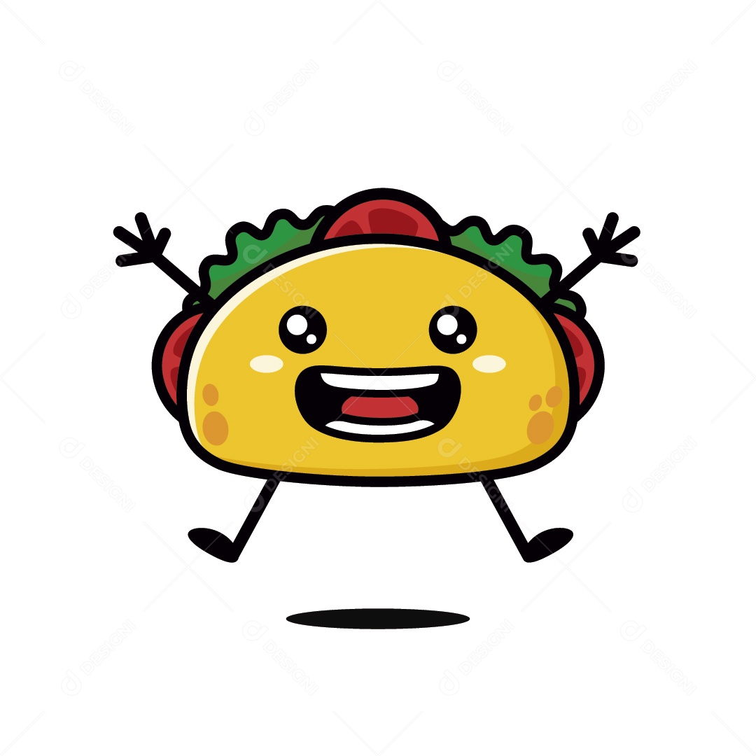 Personagem de Taco Ilustração Vetor EPS