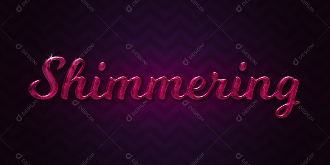 Efeito de Texto 3D Shimmering PSD Editável