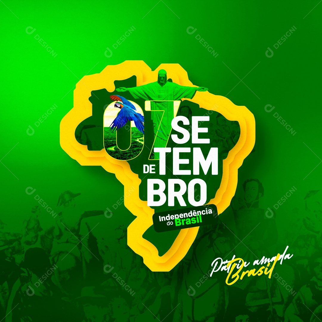Social Media 07 De Setembro Independência Do Brasil PSD Editável