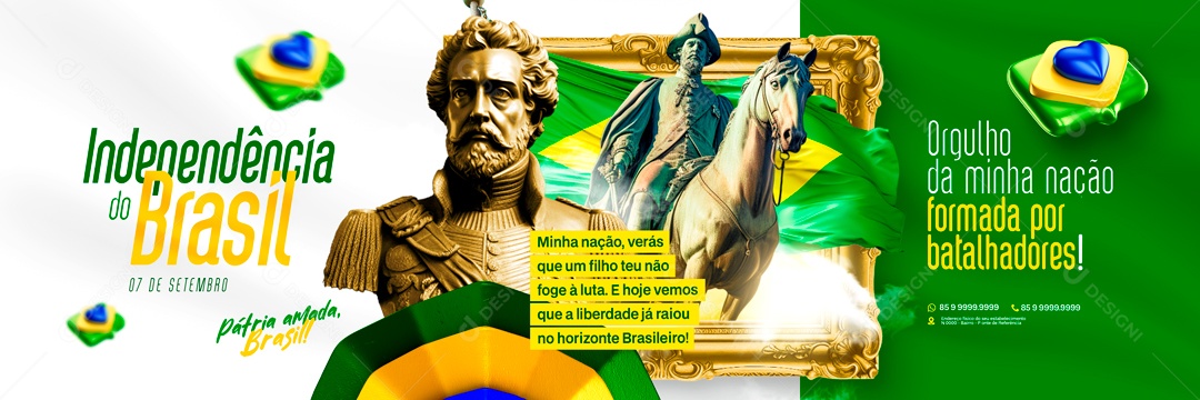 Carrossel Orgulho Da Minha Nação Independência Do Brasil Social Media PSD Editável