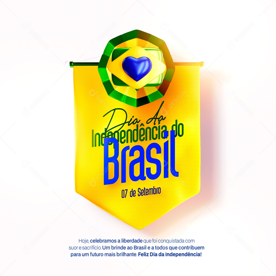 Social Media Celebramos a Liberdade Dia Da Independência Do Brasil PSD Editável