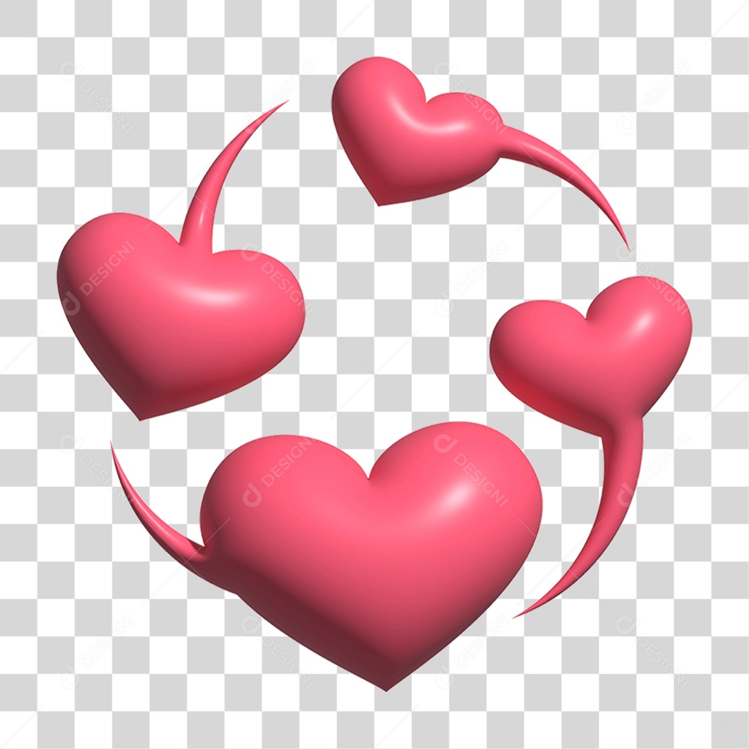 Corações em Circulo PNG Transparente