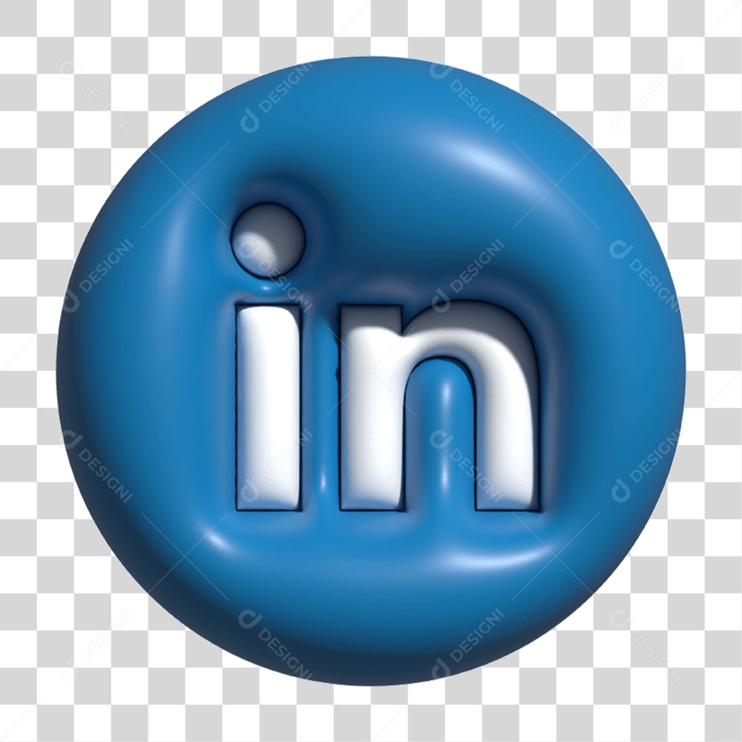 Ícone Azul Linkedin PNG Transparente
