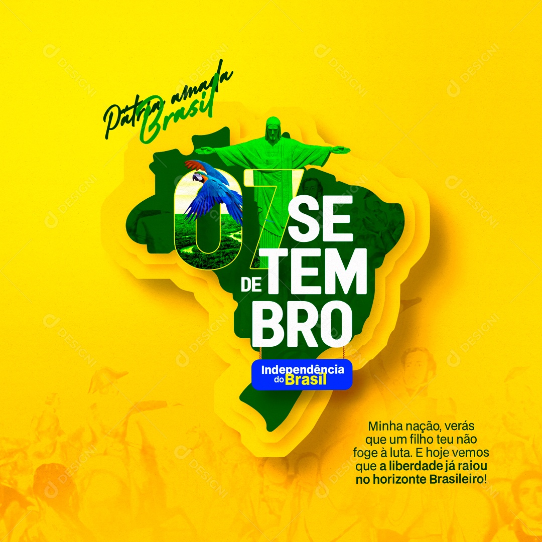 Social Media Pátria Amada Brasil 07 De Setembro PSD Editável