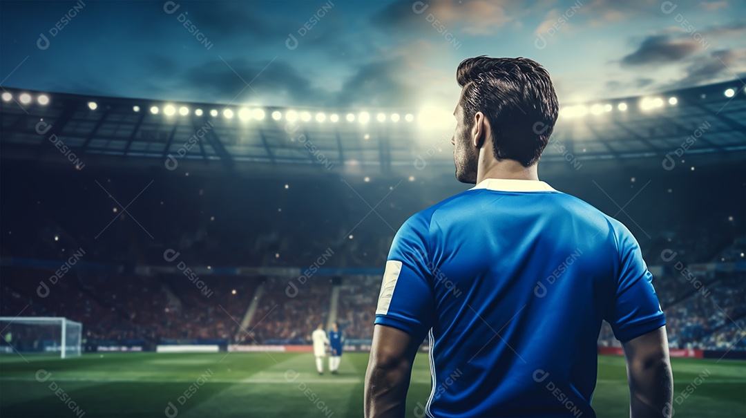 Imagem realista de jogadora de futebol sobre campo