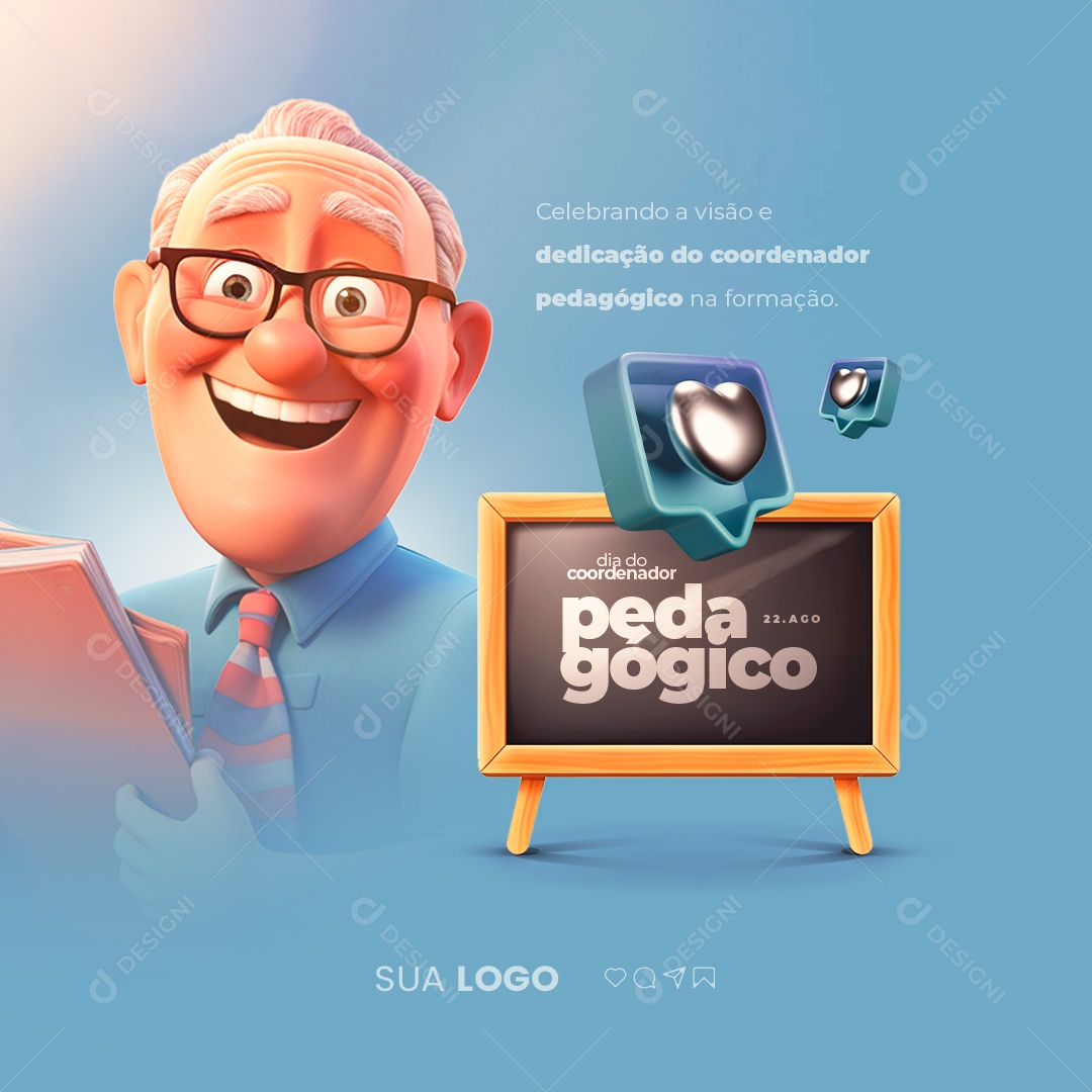 Dia Do Coordenador Pedagógico Celebrando a Visão e Dedicação Social Media PSD Editável