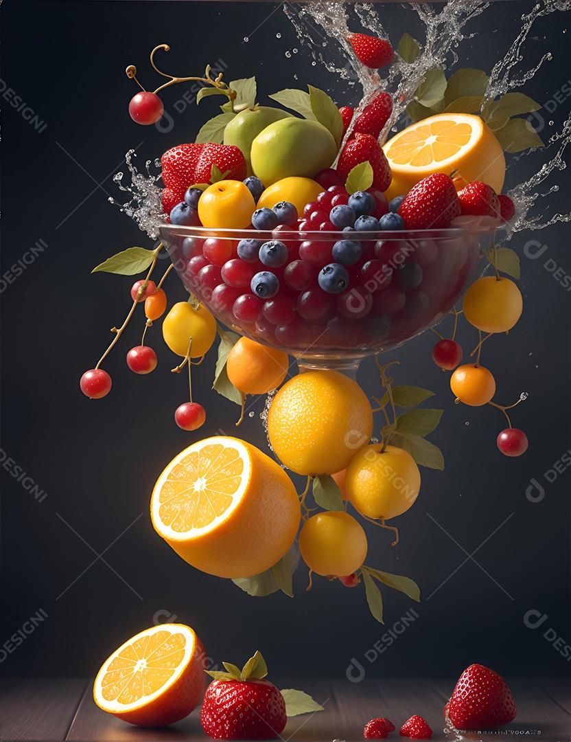 Frutas sobre uma mesa