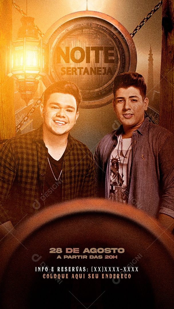 Social Media Flyer Story Noite Sertaneja PSD Editável